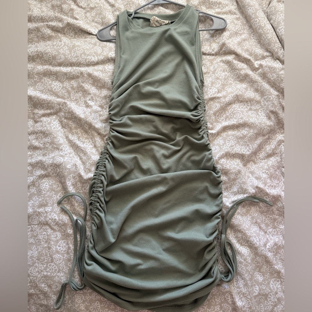 Sage Green Boatneck Form Fitting Dress